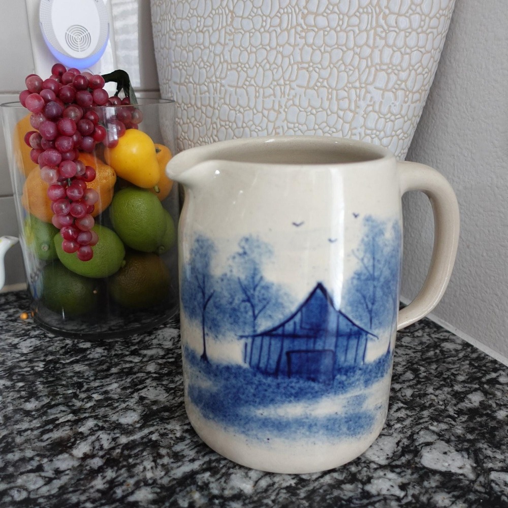 Paul Storie pottery Co Marshall TX large art ceramic pitcher crock kitchen